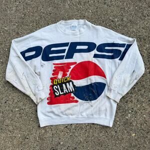Vintage 90s Pepsi Soda Promo Quick Slam Pullover Crewneck Sweatshirt